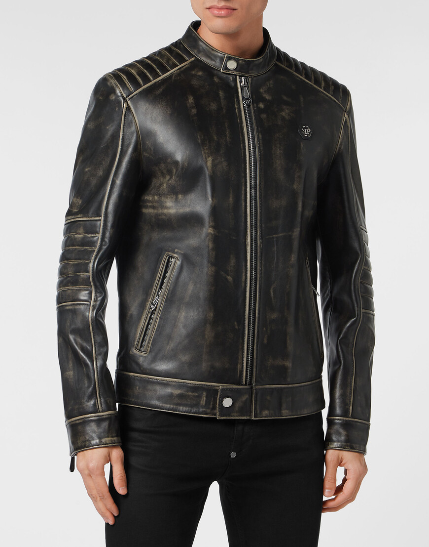 

Кожаная Куртка Philipp Plein, Черный