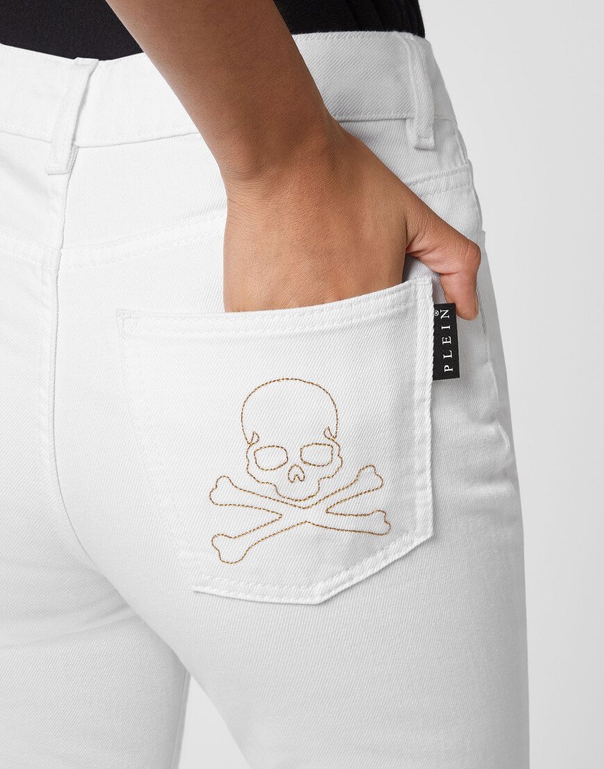 

Джинсы С Высокой Посадкой Philipp Plein, Белый