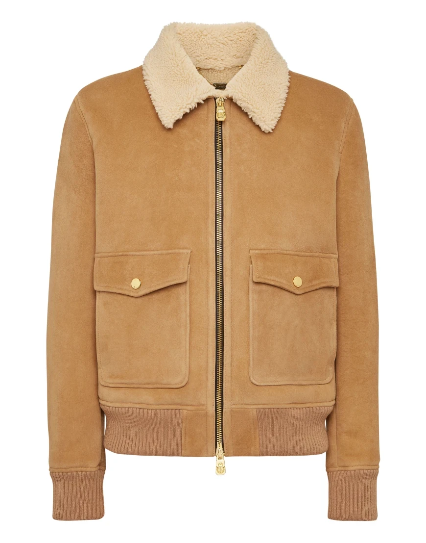 кожаная куртка  из проверенных материалов спереди