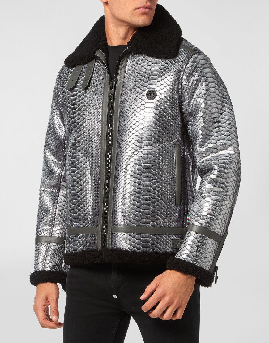 

Кожаная Куртка Philipp Plein, Серебряный