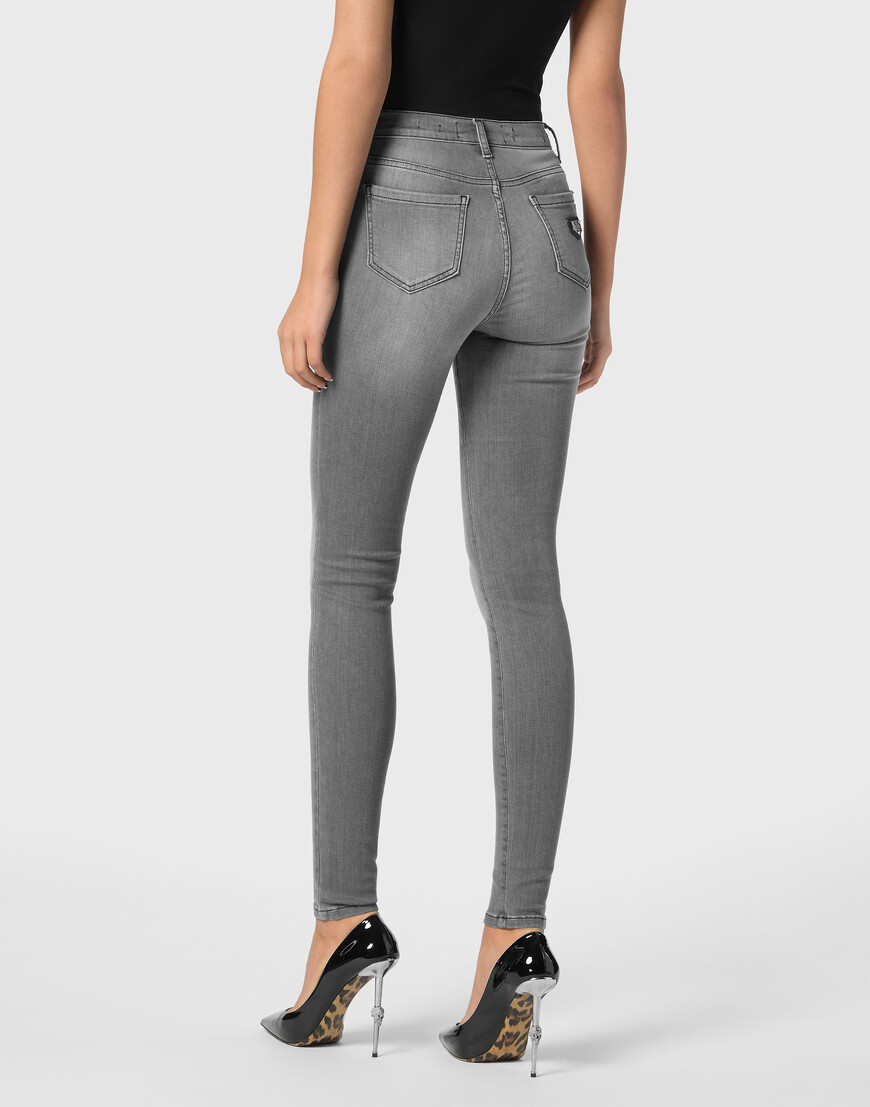 

Джинсы С Высокой Посадкой Philipp Plein, Серый