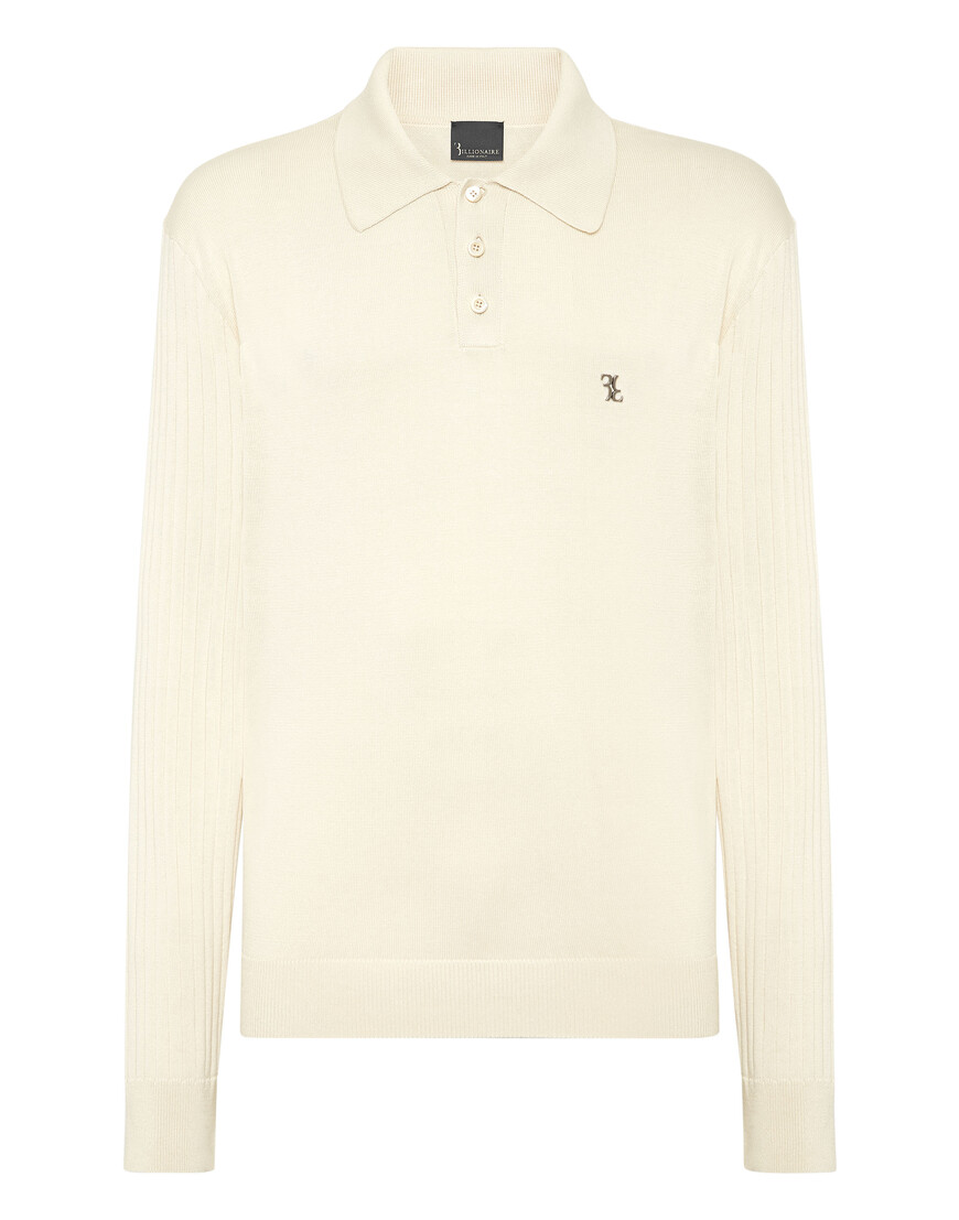 поло с длинным рукавом  BAEC-MKK0295-BKN001N_01OF по акции