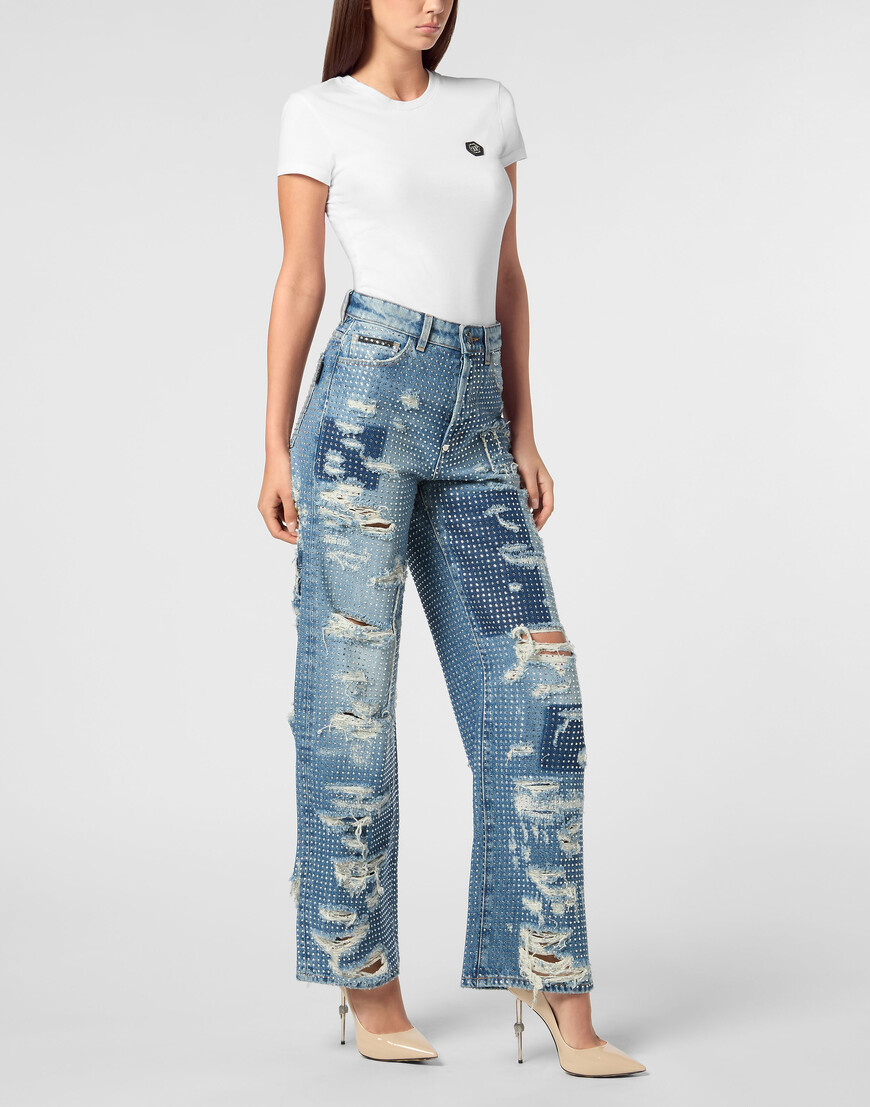 широкие джинсы  SAEC-WDT2726-PDE004N_43WA с промокодом