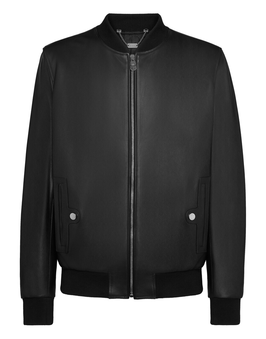 кожаная куртка  от бренда billionaire вид слева