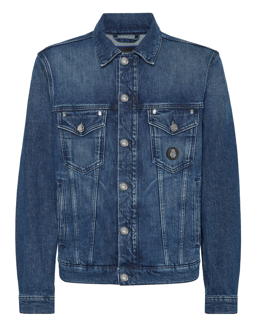 джинсовая куртка  от бренда billionaire вид слева