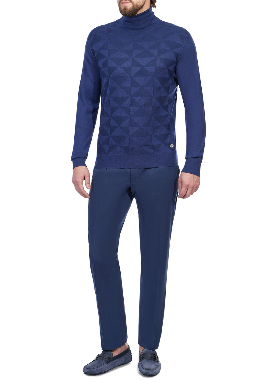 комбинированная водолазка из кашемира и шелка  K606176D01 по акции