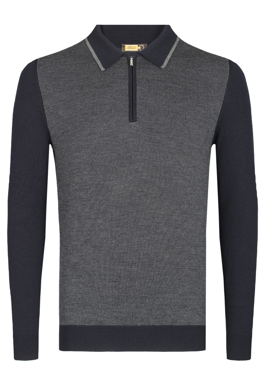 

Поло Длинный Рукав Zilli, Синий