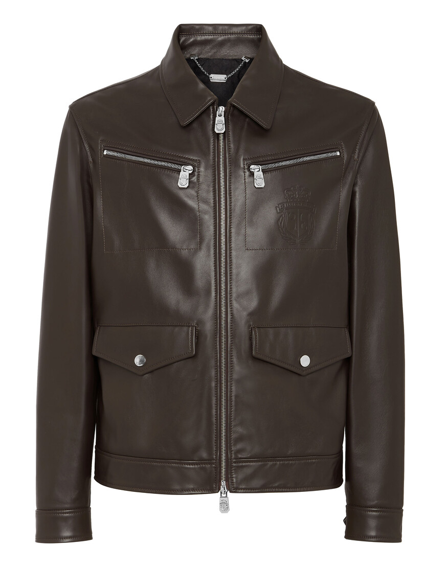 кожаная куртка  от бренда billionaire вид слева