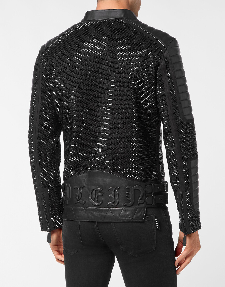 кожаная куртка  из америки вид сбоку