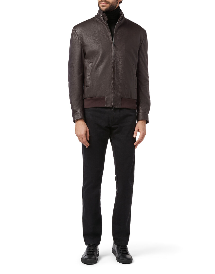 кожаная куртка  из италии вид сбоку