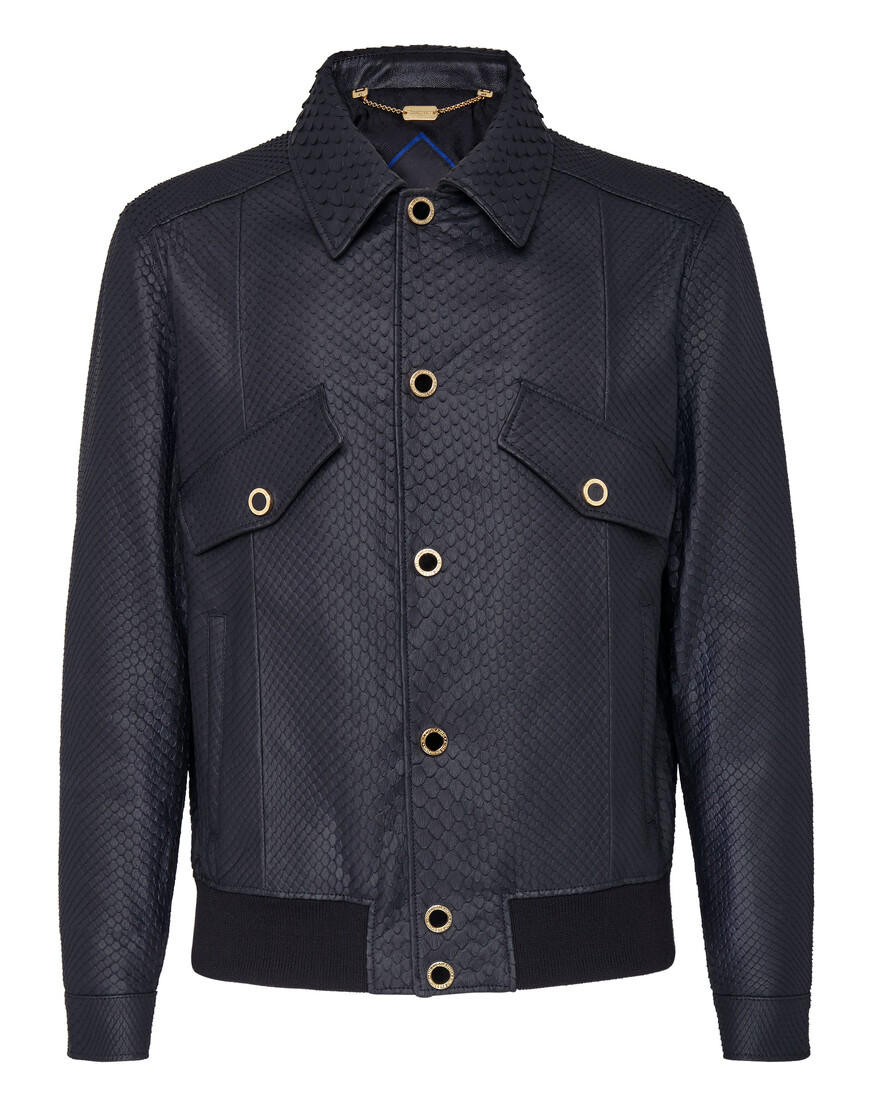 кожаная куртка  от бренда billionaire вид слева