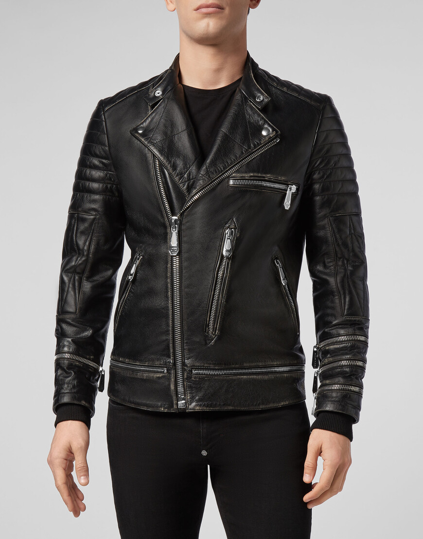 

Кожаная Куртка Philipp Plein, Черный