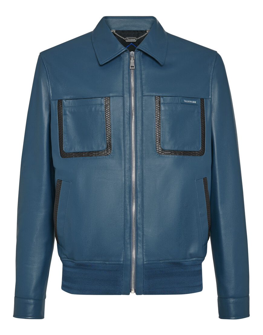 кожаная куртка  от бренда billionaire вид слева
