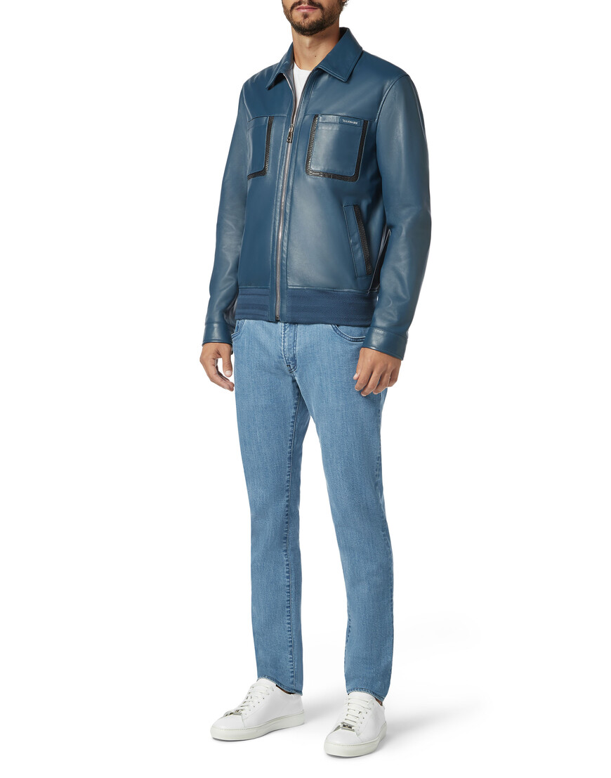 кожаная куртка  из италии вид сбоку