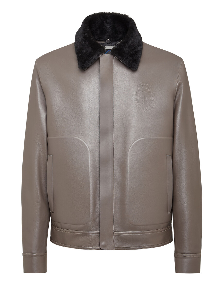 кожаная куртка  от бренда billionaire вид слева