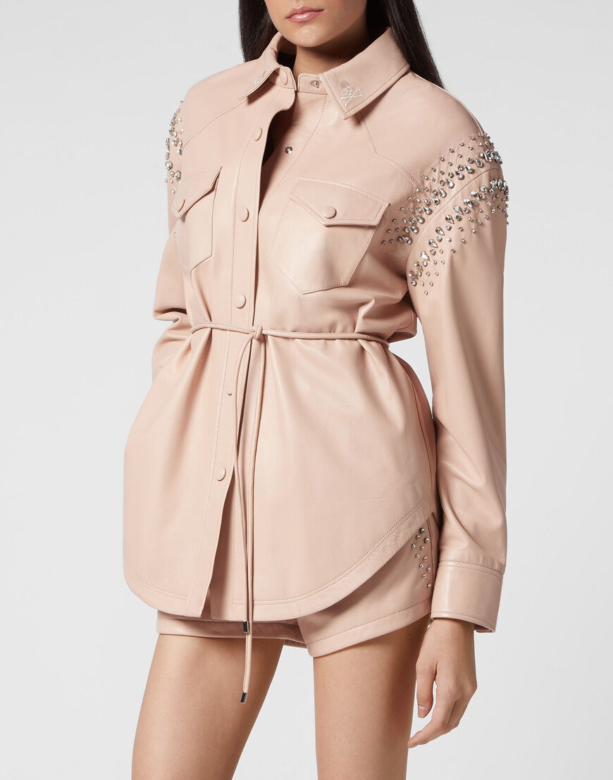 

Кожаная Куртка Philipp Plein, Бежевый