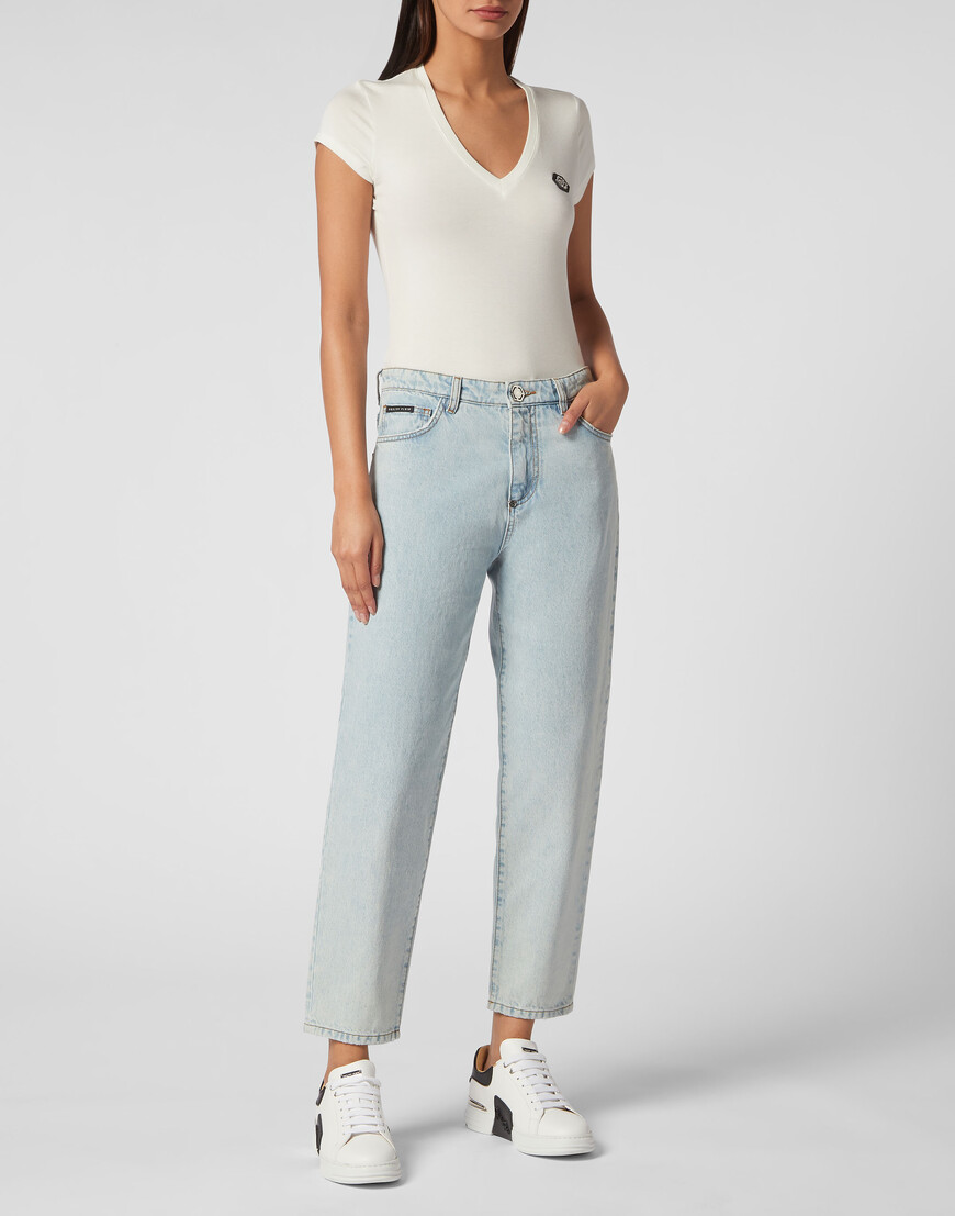 джинсы с высокой посадкой  PACC-WDT2318-PDE004N_10MB по низкой цене