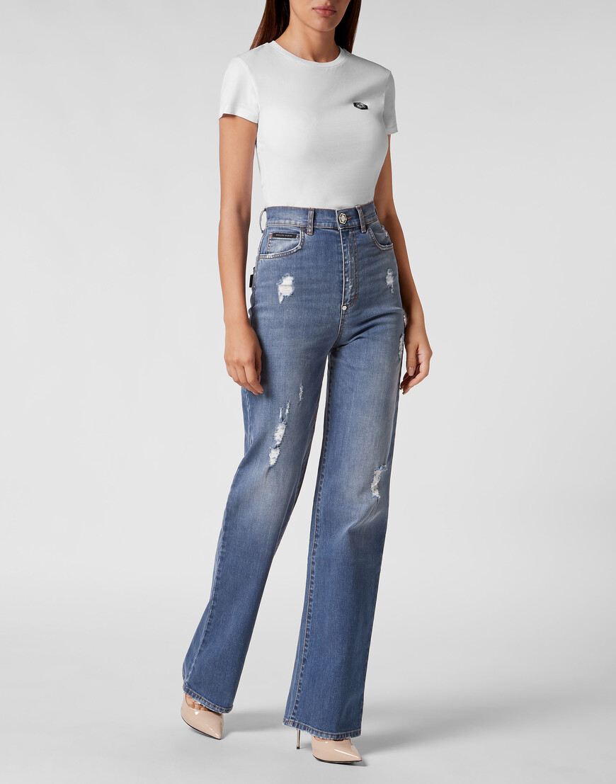 широкие джинсы  FACC-WDT2395-PDE004N_07BS по низкой цене