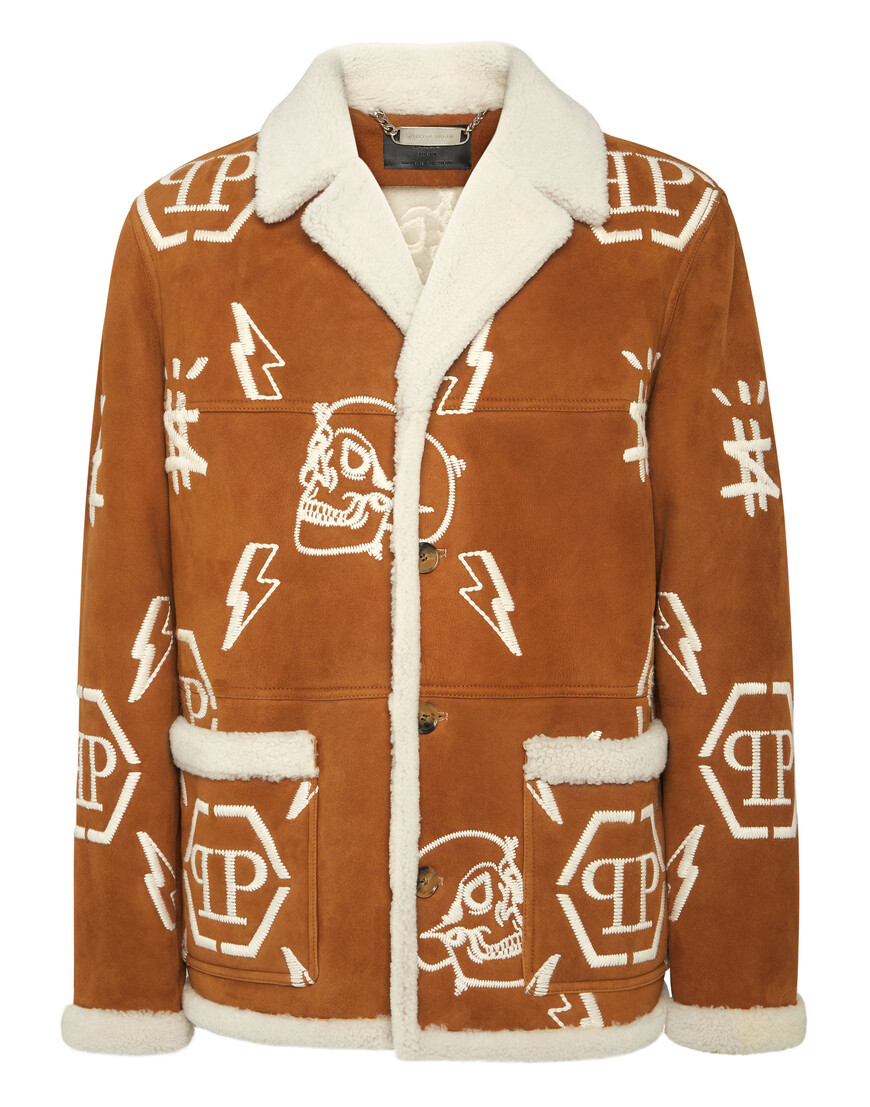 пальто  от бренда philipp plein вид слева