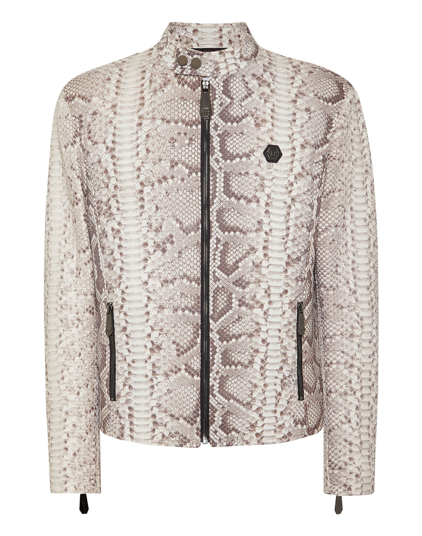 кожаная куртка  от бренда philipp plein вид слева