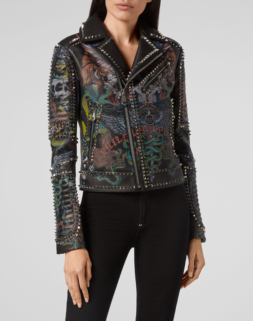 

Кожаная Куртка Philipp Plein, Черный
