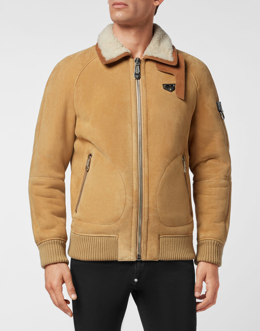 

Кожаная Куртка Philipp Plein, Бежевый