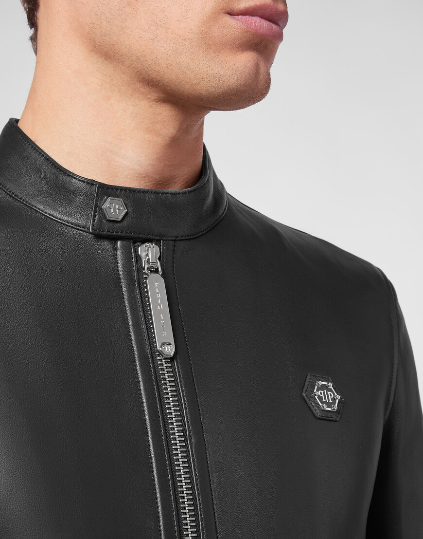 кожаная куртка philipp plein из проверенных материалов со скидкой