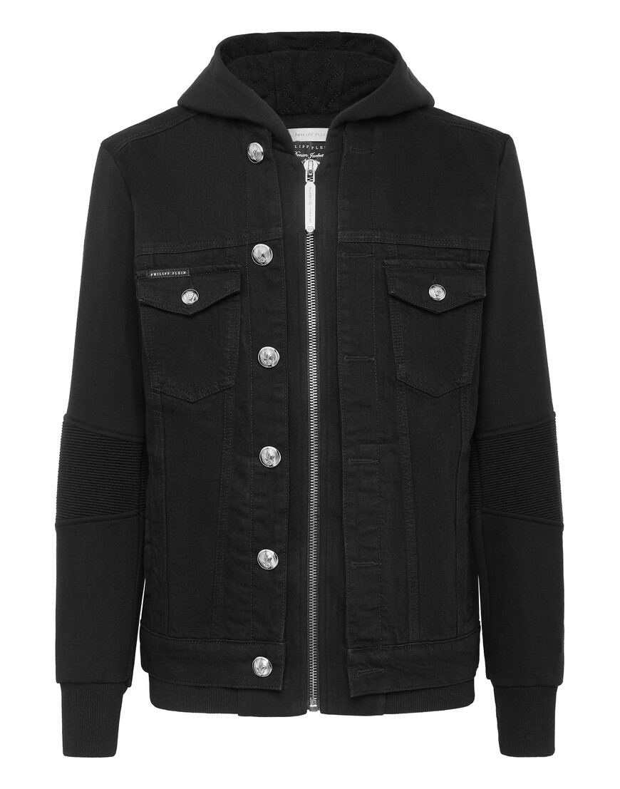 джинсовая куртка  от бренда philipp plein вид слева