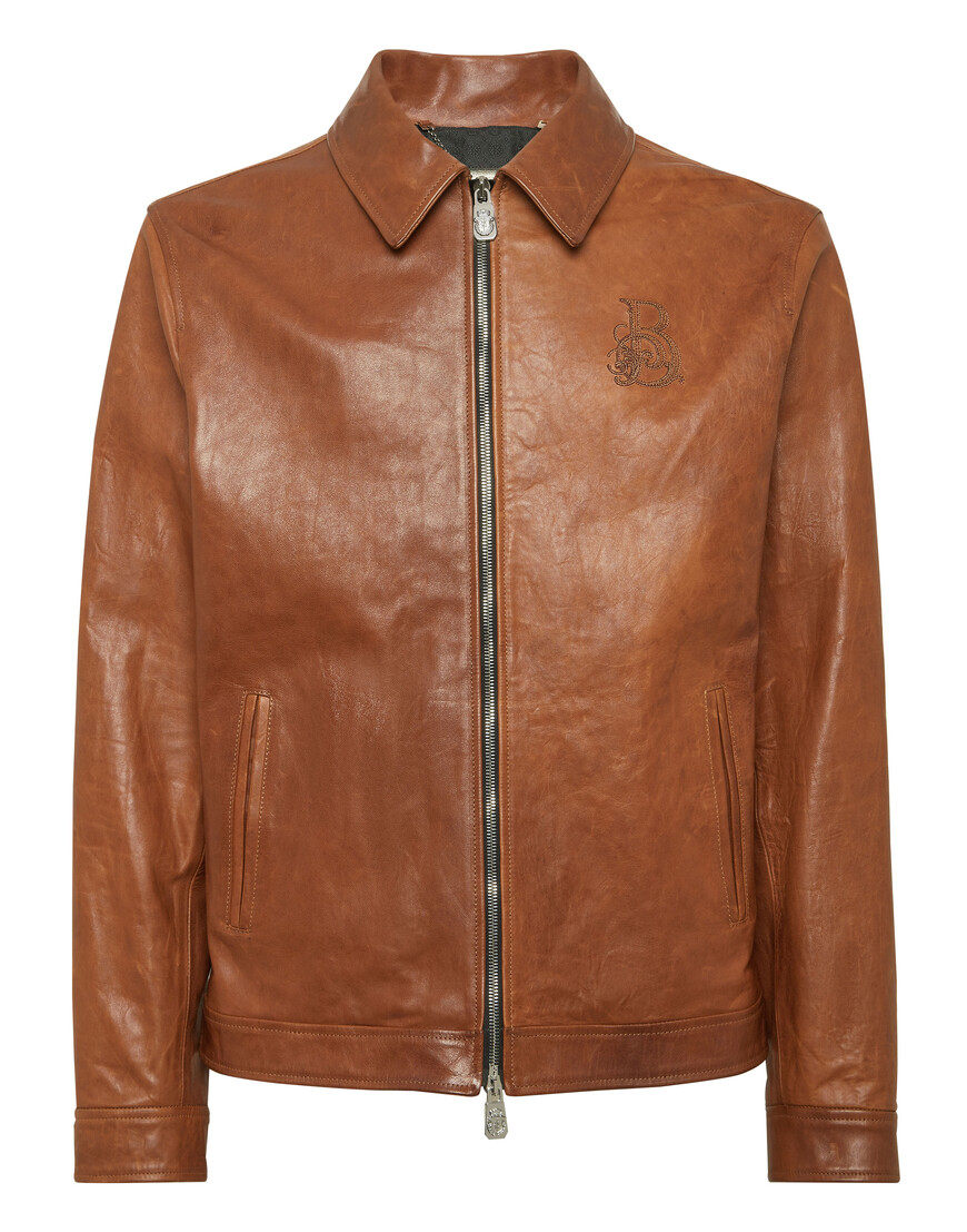 кожаная куртка  от бренда billionaire вид слева