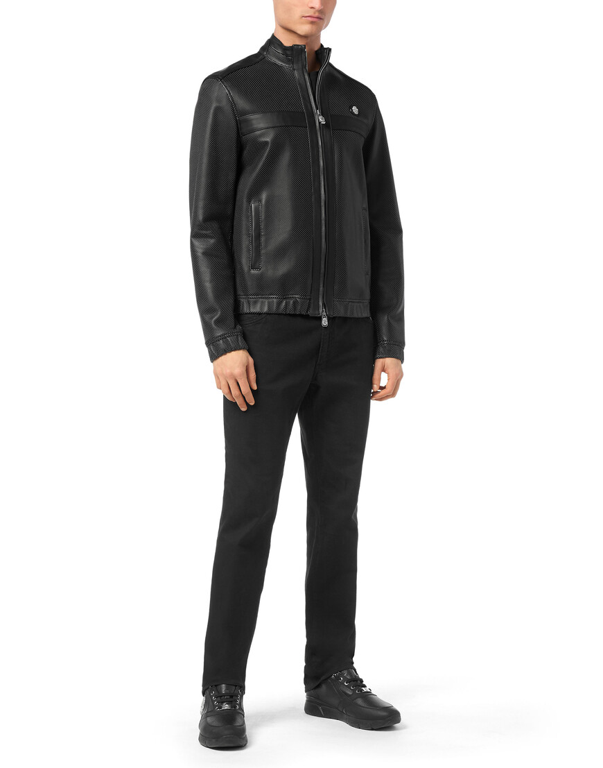 кожаная куртка  из италии вид сбоку