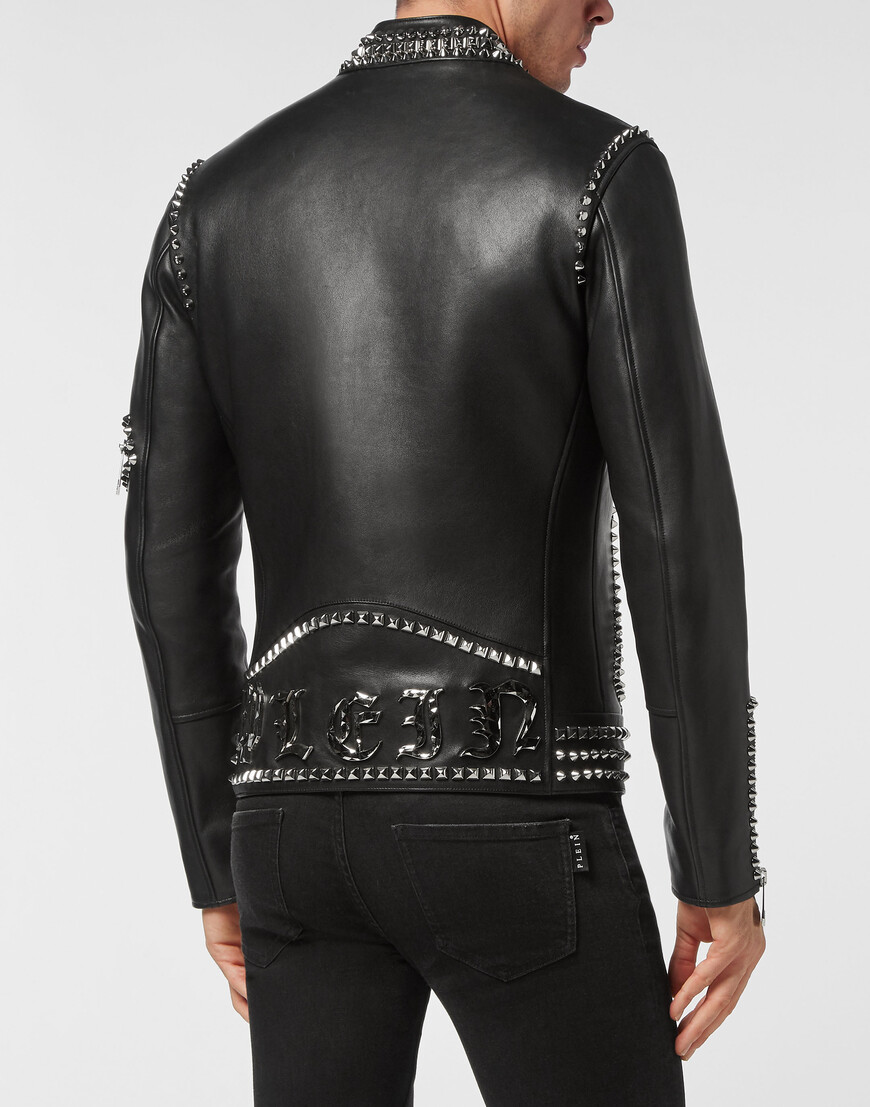 кожаная куртка  из америки вид сбоку