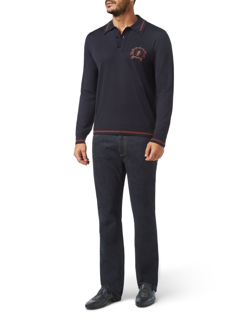 поло с длинным рукавом  O20C-MKK0174-BKN001N_14 купить с доставкой