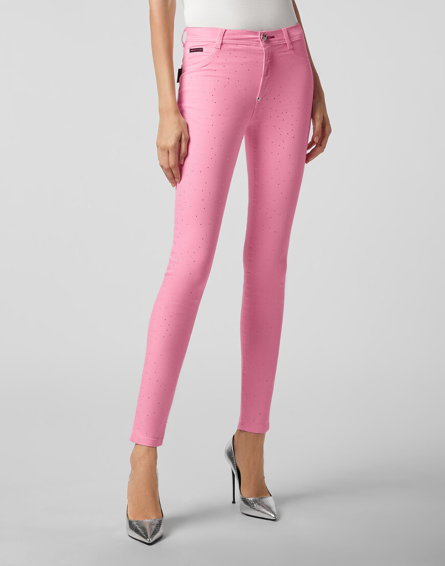 

Джинсы С Высокой Посадкой Philipp Plein, Розовый