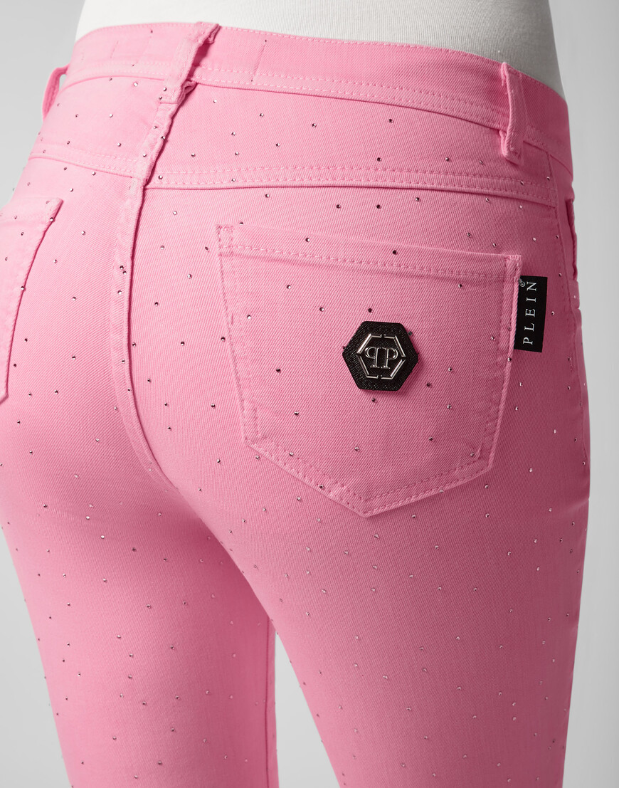 

Джинсы С Высокой Посадкой Philipp Plein, Розовый