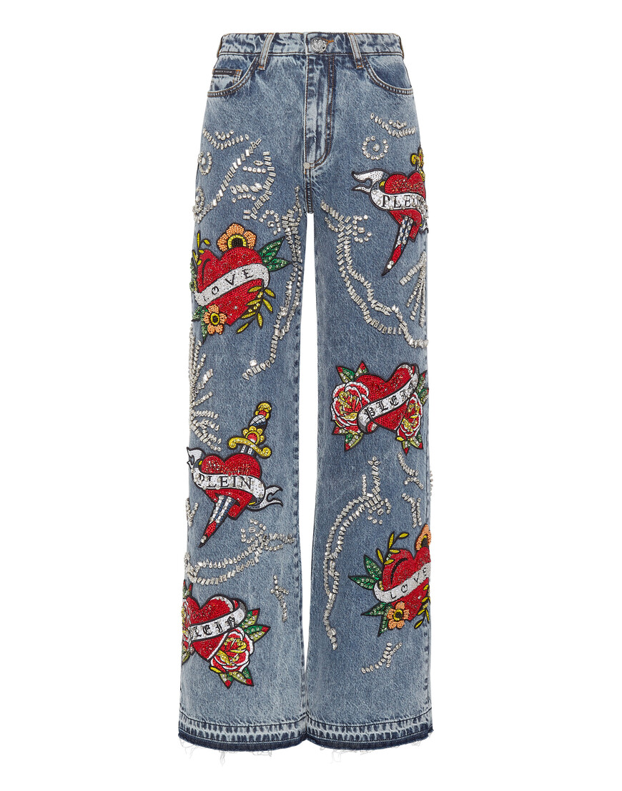 джинсы с высокой посадкой  PACC-WDT2306-PDE004N_08FB по акции