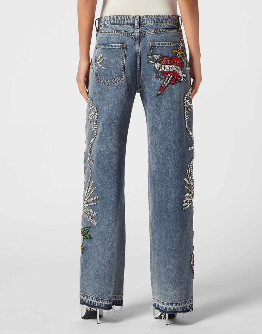 джинсы с высокой посадкой  PACC-WDT2306-PDE004N_08FB купить с доставкой