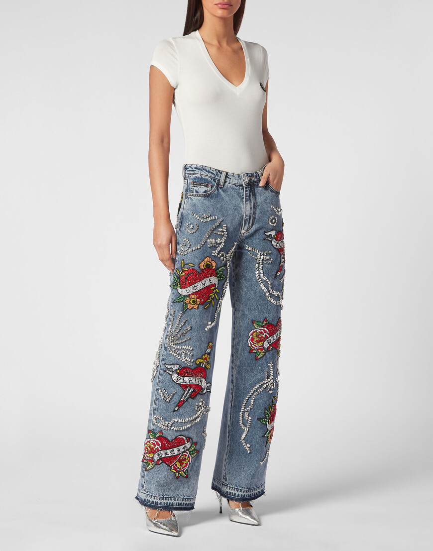 джинсы с высокой посадкой  PACC-WDT2306-PDE004N_08FB по низкой цене