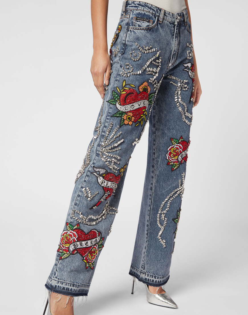 джинсы с высокой посадкой  PACC-WDT2306-PDE004N_08FB со скидкой