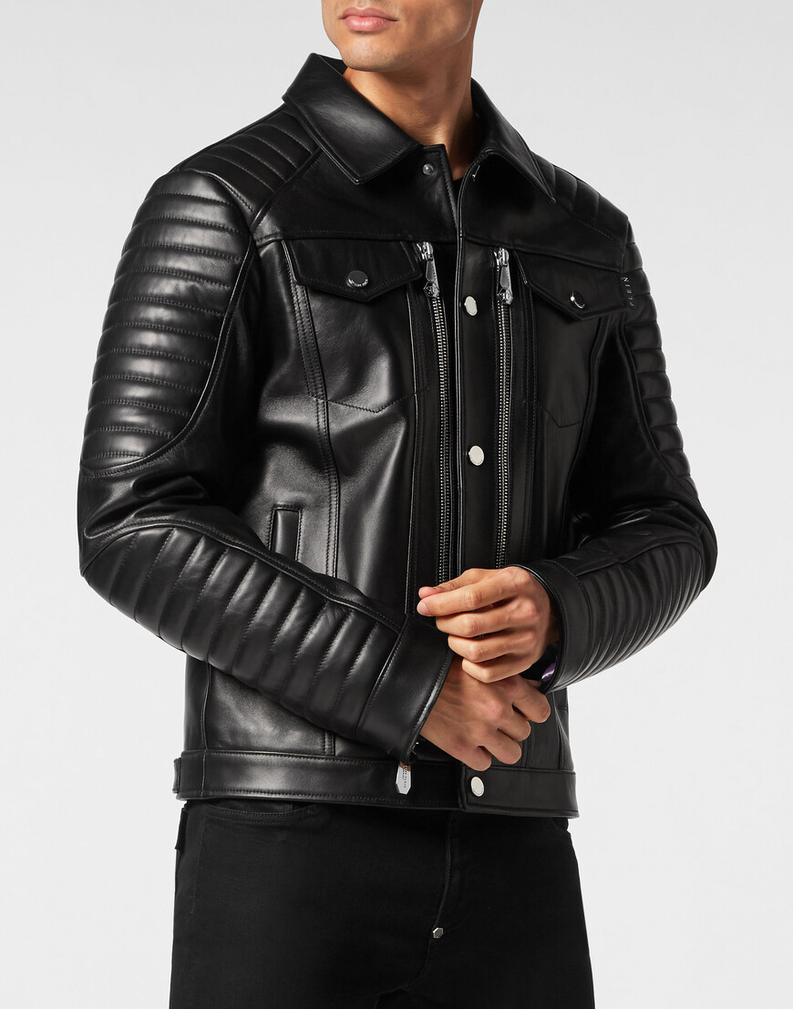 

Кожаная Куртка Philipp Plein, Черный