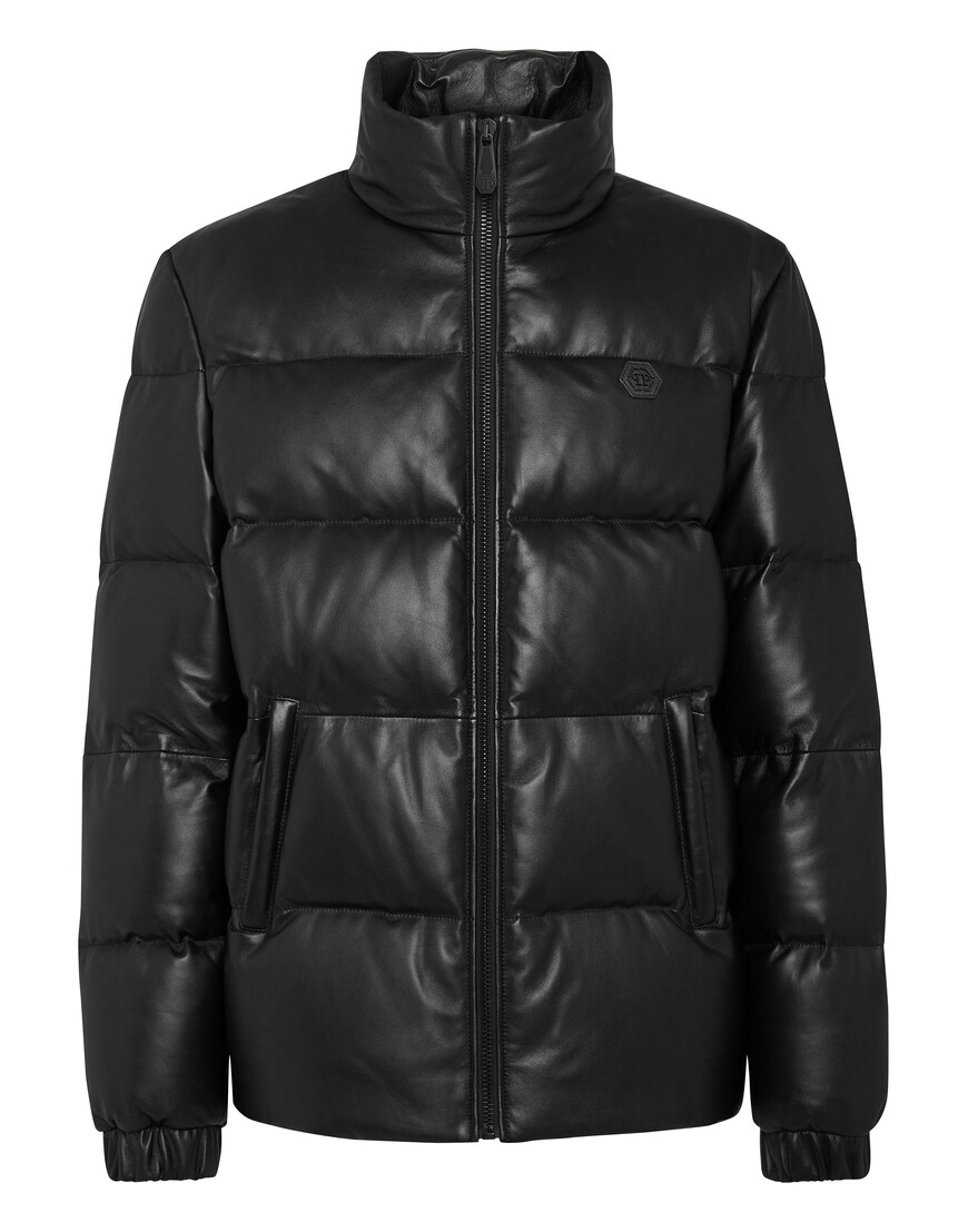 кожаная куртка philipp plein от известного бренда по акции