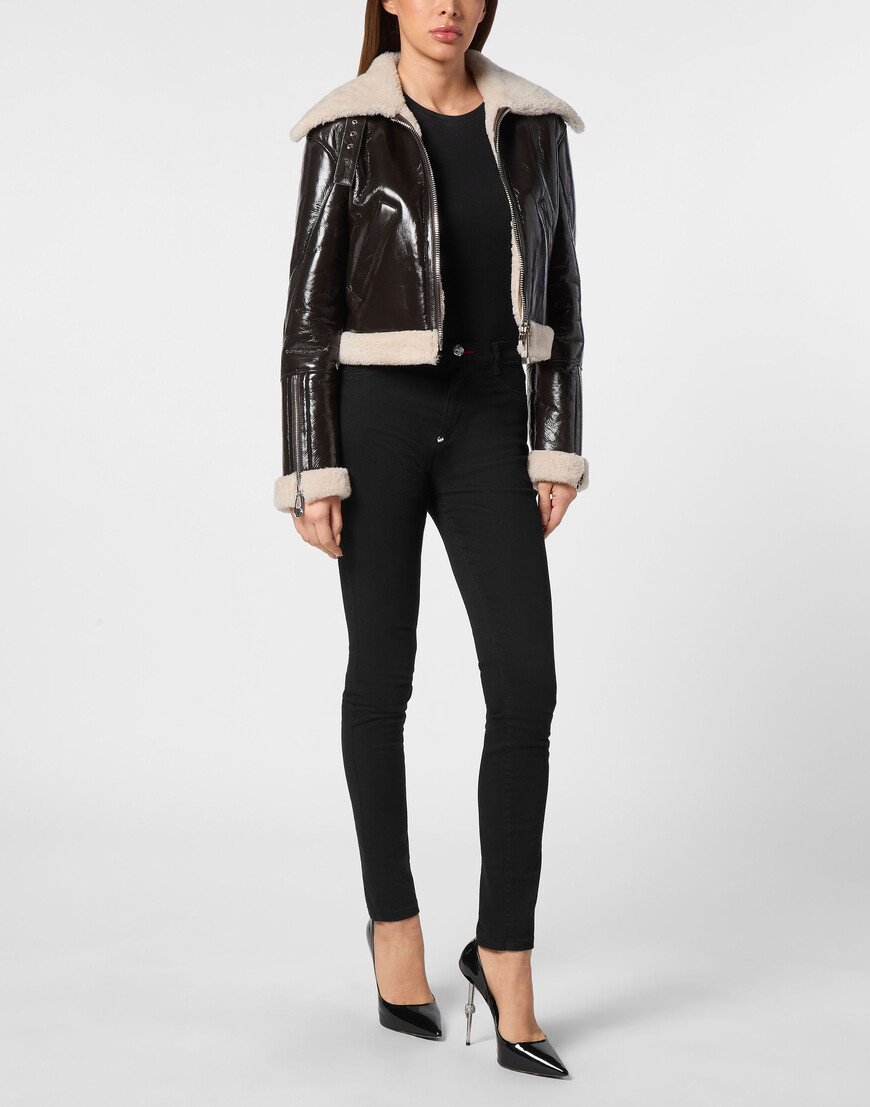 кожаная куртка  AADC-WLB1119-PLE010N_44 по низкой цене