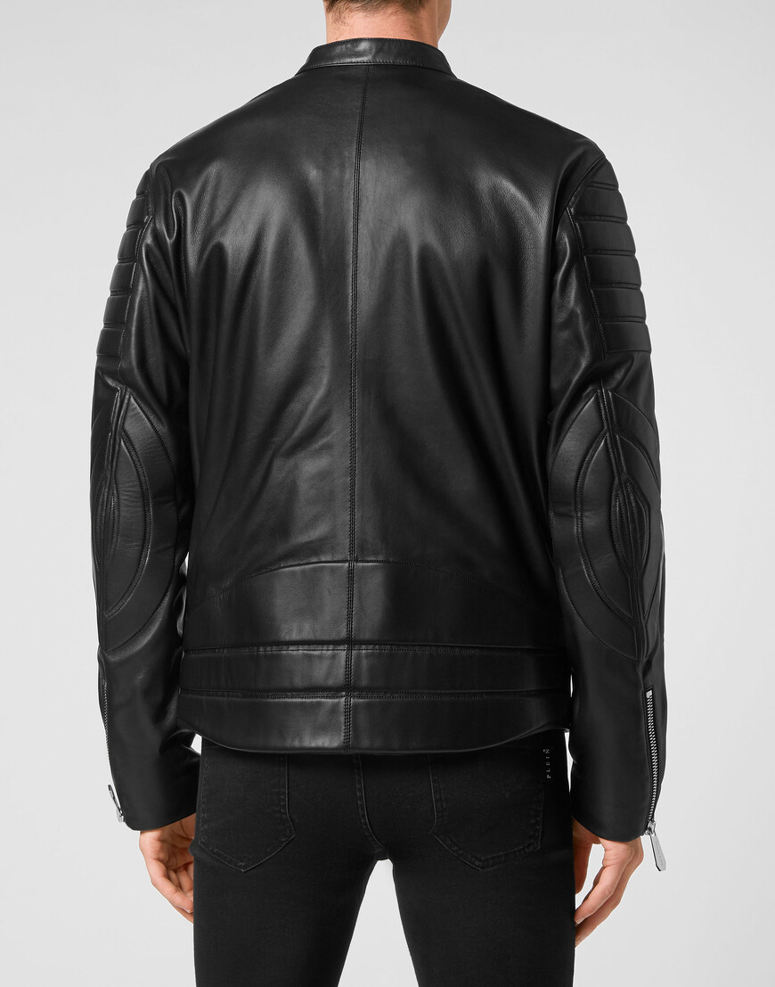 кожаная куртка  из америки вид сбоку