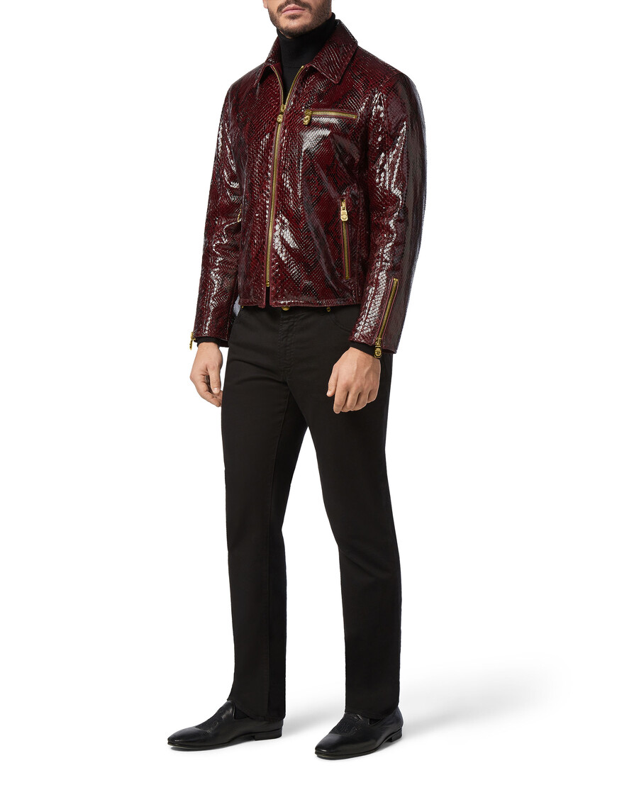 кожаная куртка  из италии вид сбоку