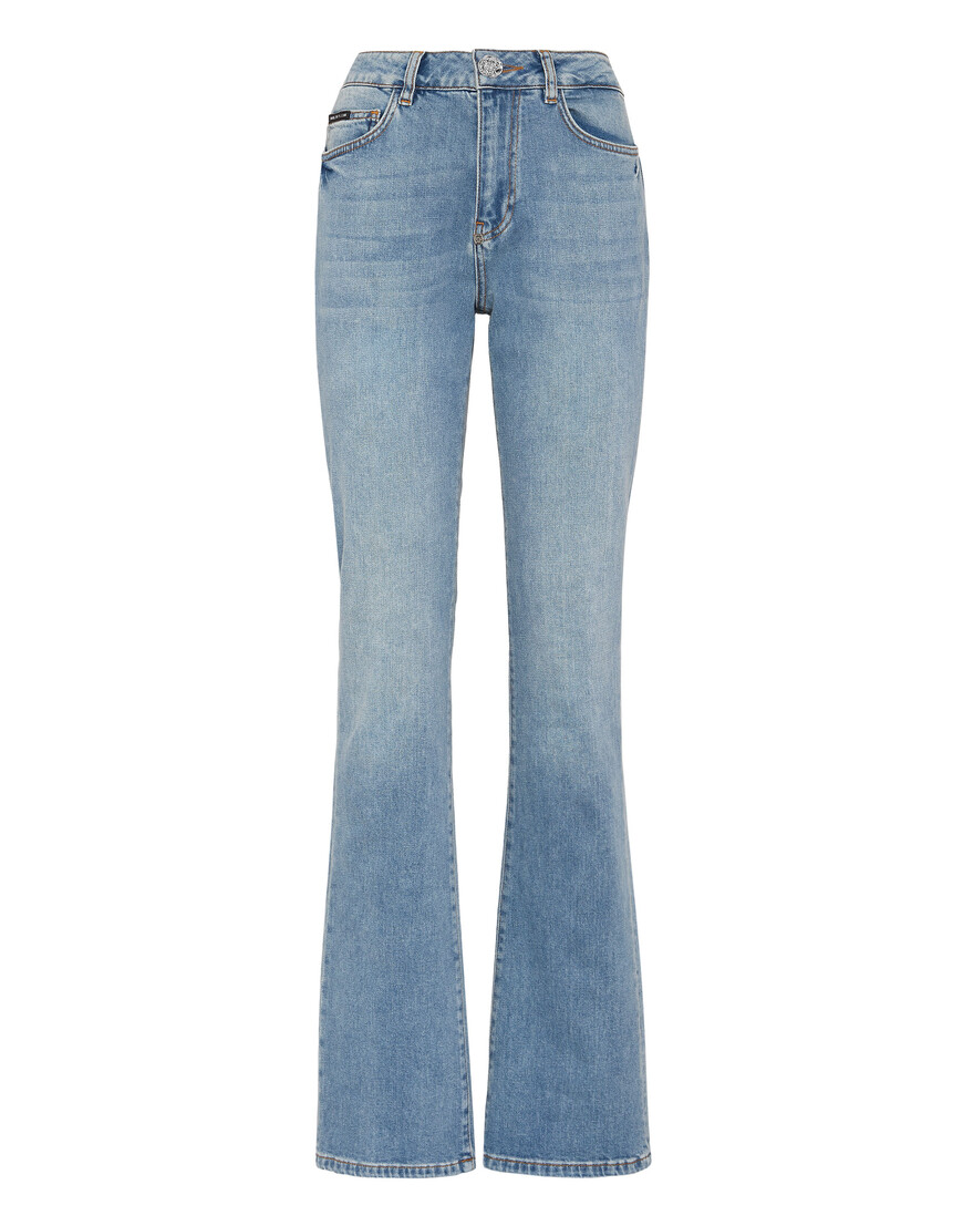 

Джинсы С Высокой Посадкой Philipp Plein, Голубой