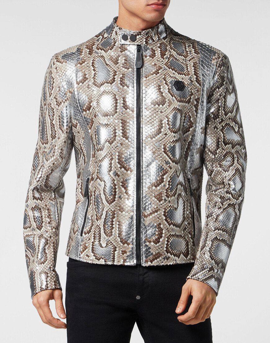 

Кожаная Куртка Philipp Plein, Серый
