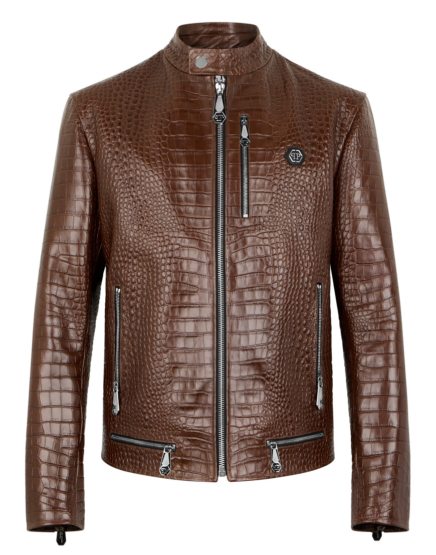 

Кожаная Куртка Philipp Plein, Коричневый